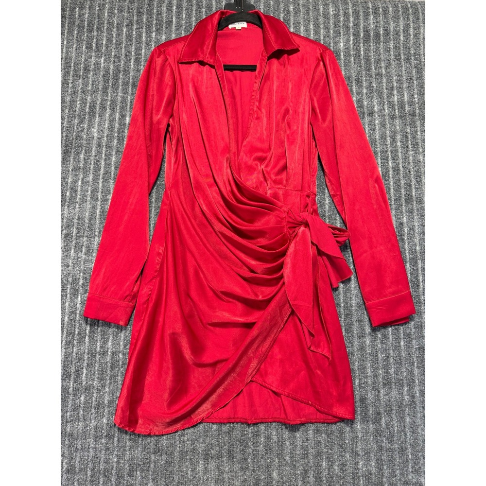 Superdown Mini Dress Sz M Satin Wrap Side Tie Cocktail Partyā Romantic